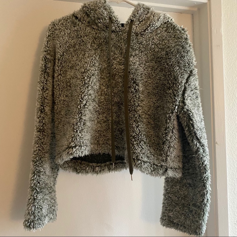 Wild Fable Sherpa Crop Hoodie